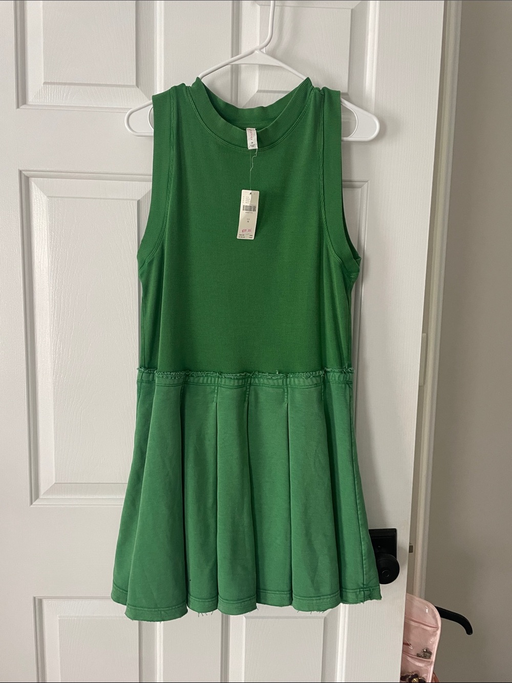 Anthropologie Daily Practice Kelly Green Ribbed Sleeveless Dress - Size M